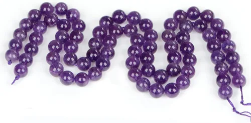 Vista 4 de 200 cuentas redondas sueltas de piedra preciosa de amatista natural de 6mm para fabricación de joyas con cordón elástico de cristal