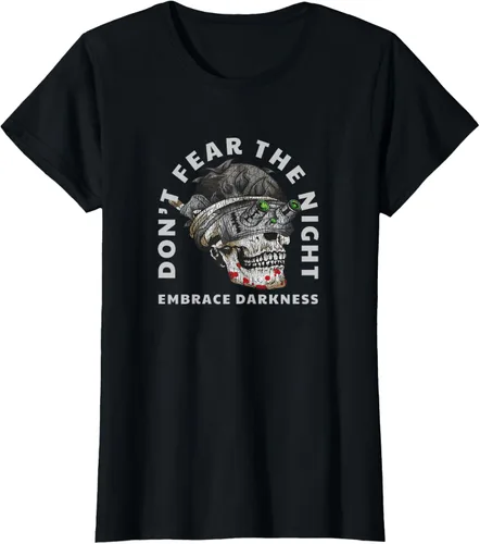 Vista 30 de Camiseta táctica militar con diseño de calavera con visión nocturna Negro