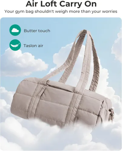 Vista 8 de BAGSMART Reiki - Bolsa de gimnasio para mujer, bolsa cruzada mediana para esterilla de yoga con bolsillo para artículos húmedos y secos, bolsa