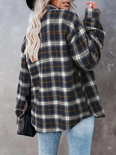 Vista 72 de ZOLUCKY Chaqueta de manga larga con botones para mujer, talla grande, blusas