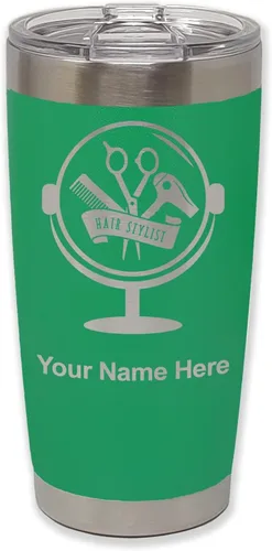 Vista 37 de LaserGram Taza de 20 onzas con aislamiento al vacío, para estilista de cabello, con grabado personalizado incluido (negro) Engraved Gift for Hair