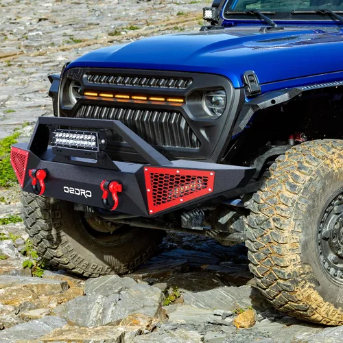 Vista 7 de [Usado] OEDRO Parachoques delantero para Jeep compatible con Jeep Wrangler JK/JL/JKU/JLU Unlimited y Gladiator JT de 2/4 puertas 2007-2025, incluye