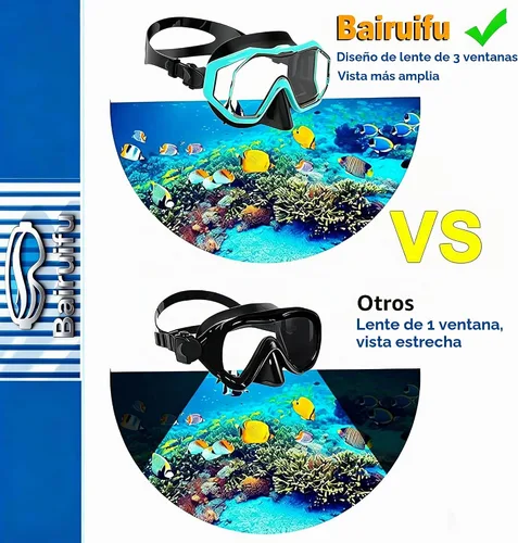 Vista 3 de Kids Swim Goggles 4‑16, 3‑Window Shatter‑Resistant Anti‑Fog, 180‑Degree Panoramic View with Nose Cover