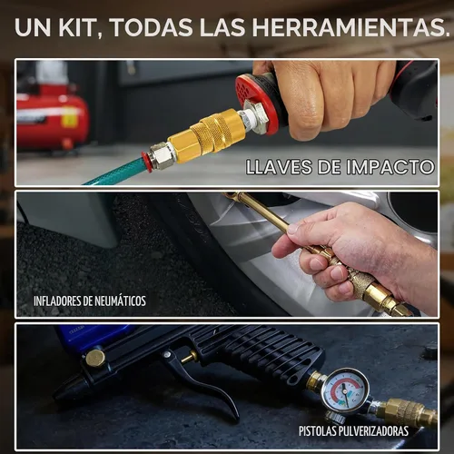 Vista 7 de LE LEMATEC Kit de accesorios de manguera de aire, conexión rápida 1/4 NPT