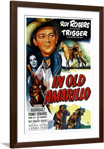Vista 14 de ART Wall Art Print IN OLD AMARILLO, US poster, from left: Estelita Rodriguez, Roy Rogers, 1951 on White Frame, 16" x 22