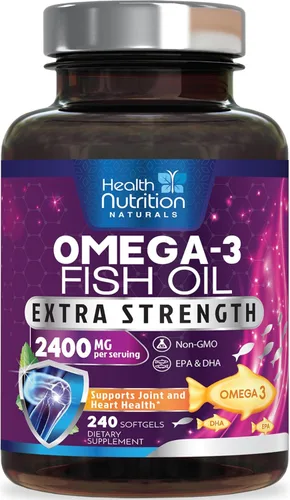 Vista 10 de Suplementos de aceite de pescado Omega 3 – 2400 mg de aceite de pescado por porción – Omega-3 de triple fuerza con ácidos grasos EPA y DHA – Apoyo