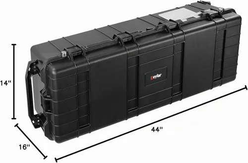 Vista 9 de Eylar XXL - Engranaje de rodillos de transporte pesado de 44 pulgadas de profundidad, cámara, herramientas, equipo rígido impermeable con espuma
