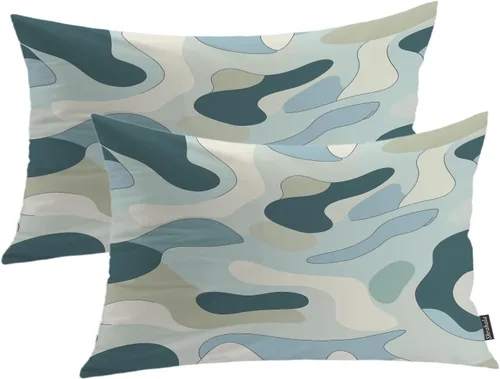 Vista 19 de Shrahala Abstract Art Modern Aesthetic Decorative Pillow Covers, Fluid Forms Minimalist Throw Pillow Cover Blended Hidden Zipper Cushion Cases for