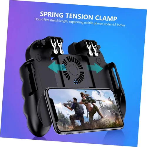 Vista 5 de Parliky Controller Trigger Adjustable Hand Grip Controller for Phone Mobile Game Controller Metal Mobile Trigger Phone Game Assist Portable Game