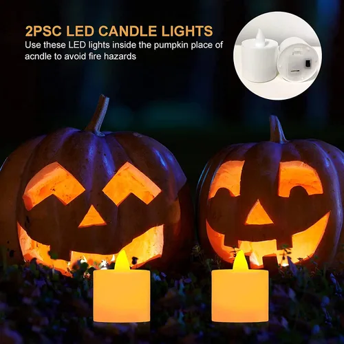 Vista 4 de Yixiang Kit de tallado de calabaza de Halloween, 5 piezas de herramientas profesionales de tallado de acero inoxidable para decoraciones