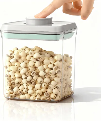 Vista 11 de Recipiente hermético de almacenamiento de alimentos con tapas, sin BPA para espagueti, cereales, harina, arroz, organizador de cocina