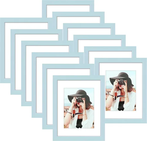 Vista 14 de Picrit - Juego de 12 portarretratos de 4 x 6 pulgadas, para fotos de 3.5 x 5 con paspartú o 4 x 6 pulgadas sin paspartú, marcos para colgar