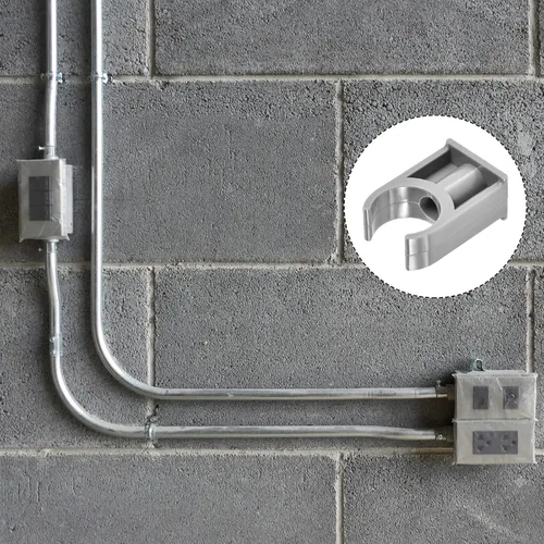 Vista 3 de METALLIXITY Clips de tubería de agua de PVC (0.79 pulgadas), 20 unidades, abrazaderas de plástico en forma de U con tornillos, para manguera