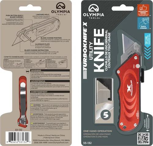 Vista 8 de Olympia Tools 33-132 Turboknife de Red