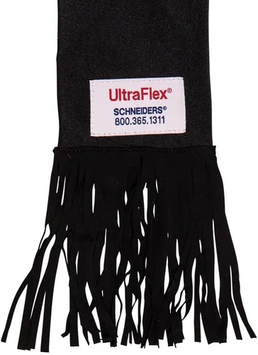 Vista 3 de UltraFlex Bolsa de cola con flecos Color negro Protege las colas de caballo Flecos de tacto natural Protección UV Fácil de limpiar