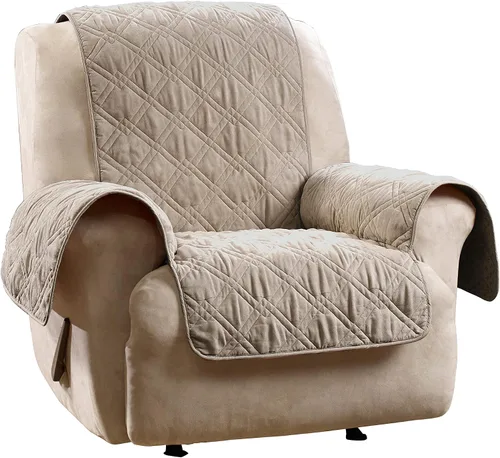 Vista 5 de SureFit - Funda para muebles reclinables de visón en gris oscuro