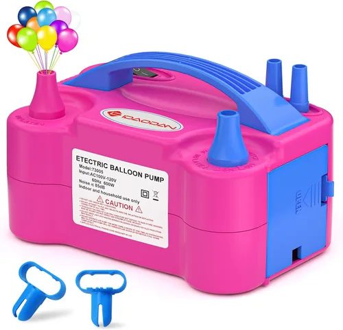 Vista 8 de IDAODAN - Bomba eléctrica para globos, bomba de aire portátil para globos, máquina de inflado eléctrico para decoraciones de fiestas (morado)