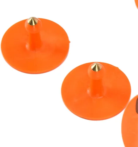 Vista 8 de 100PCS Ganado Etiquetas de oído para oveja, cabra, ganado, cerdo Naranja