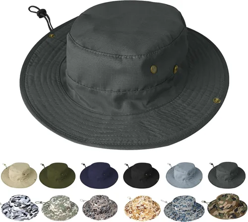 Vista 22 de Sombreros de sol para hombres y mujeres, sombrero de safari plegable 1pack-beigesleeves