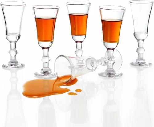 Vista 4 de Vasos de chupito Srgeilzati con vástago, vasos de limoncello Vasos de jerez 1.0 oz (Juego de 3)