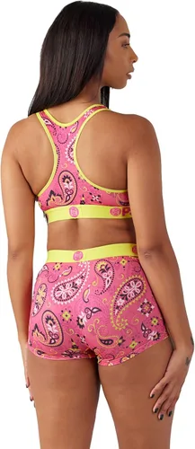 Vista 4 de PSD Pantalones cortos con estampado bandana para mujer, ropa interior de cobertura completa, cómodas bragas elásticas para mujer