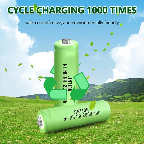 Vista 2 de JINTION Rechargeable AA Batteries, 2000mAh High Capacity Double A 1.2V NiMH Battery Low Self Discharge for Household Device Toy Solar Lights,8 Pack