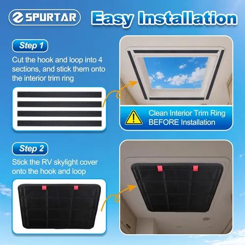 Vista 7 de Spurtar RV Skylight Cover 16.15" x 16.15" (Outer Frame Size) Fit 14"x14" RV Skylight, UV Protection, For Camper, Motorhomes, Travel Trailers, Hook