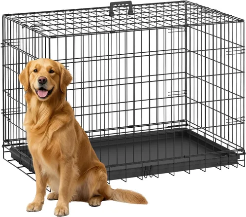 Vista 18 de [Usado] FDW Jaula para perros pequeños de 24 pulgadas plegable de metal con alambre para mascotas, doble puerta con panel divisor para interiores