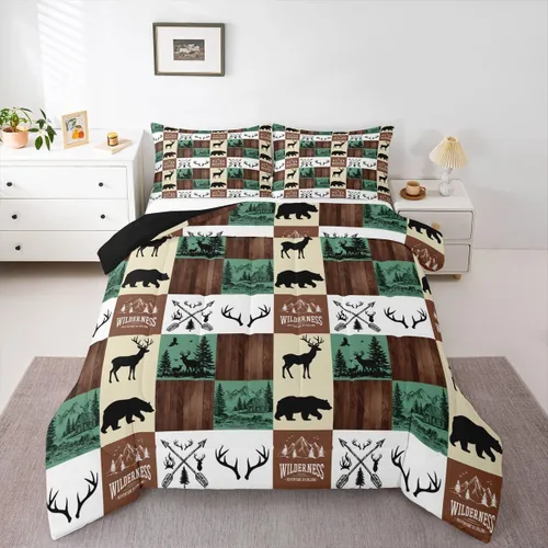 Vista 11 de Erosebridal Juego de edredón de bandera estadounidense tamaño individual para niños y adolescentes, juego de ropa de cama de camuflaje, edredón