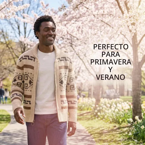 Vista 2 de Pendleton The Original Westerley, suéter de punto trenzado pesado con cremallera frontal para hombre Negro Donegal