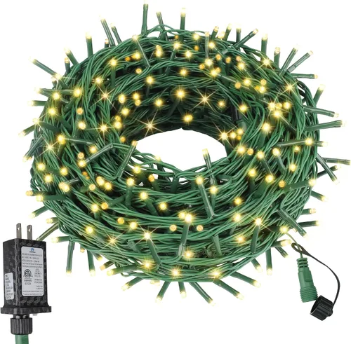 Vista 11 de Luces de cuerda de Halloween de 100 LED, 33 pies, luces titilantes naranjas y moradas con 8 modos, impermeables para decoración de fiesta