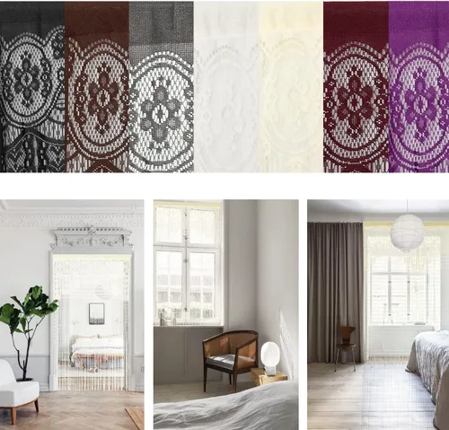 Vista 6 de HSYLYM - Cortina de cuerda con encaje para puerta, macramé, estilo bohemio, para ventanas, cortinas para separar espacios en la pared, cubrepuertas
