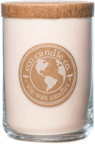 Vista 39 de ECO CANDLE CO. Vela reciclada, té negro y miel, 6 oz. - Aromas de té picante, nuez moscada, miel y naranja - 100% cera de soja, sin plomo, etiqueta