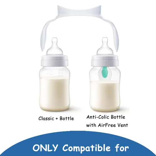 Vista 4 de Manijas de botella compatibles para biberones Philips Avent anticólicos AirFree, 2 unidades (azul)