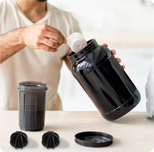 Vista 6 de 6 bolas mezcladoras de proteínas de 1.77 pulgadas, esferas de batidor de plástico para botellas agitadoras, accesorios de mezcla universales de Negro