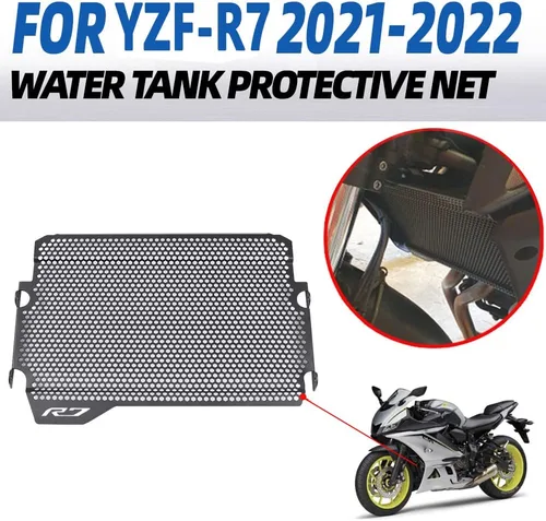 Vista 2 de Protector de rejilla de radiador de motocicleta, cubierta protectora de rejilla para Yamaha YZF R7 YZFR7 YZF-R7 2021 2022 MT-07 MT07 FZ-07 FZ07 2014