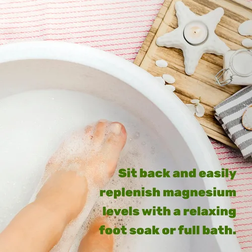 Vista 4 de Pure Magnesium Flakes Bath Soaks, 10lbs - Sustituto natural de la sal de Epsom Copos de cloruro de magnesio de alta absorción Hidrata la piel