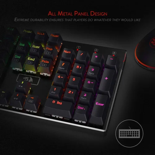 Vista 5 de Redragon Teclado mecánico para juegos K556 RGB M908 MMO Gaming Mouse Bundle