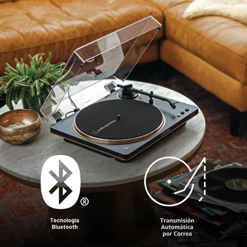 Vista 6 de Audio-Technica AT-LP70XBT Tocadiscos Inalámbrico (Negro/Bronce)