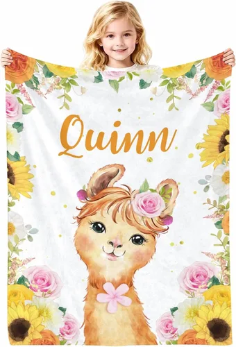 Vista 11 de Manta de bebé personalizada con nombre, cobijas de franela suaves y personalizadas con diseño de animales para recién nacidos, niños y niñas