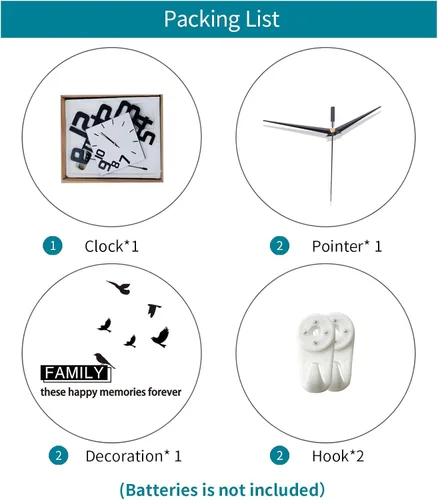 Vista 7 de Reloj de pared decorativo para sala de estar, relojes modernos grandes y silenciosos Pendulum Battery Operated for Bedroom Office Kitchen Home