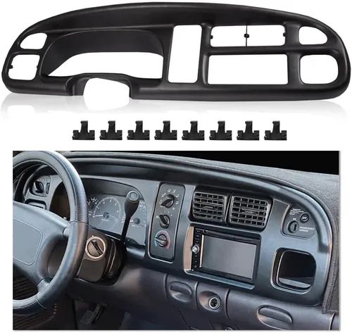 Vista 12 de G-PLUS - Panel de adorno para salpicadero, compatible con Dodge Ram 1994-1997, cubre el panel de instrumentos, 55114870-1 (plástico ABS negro)