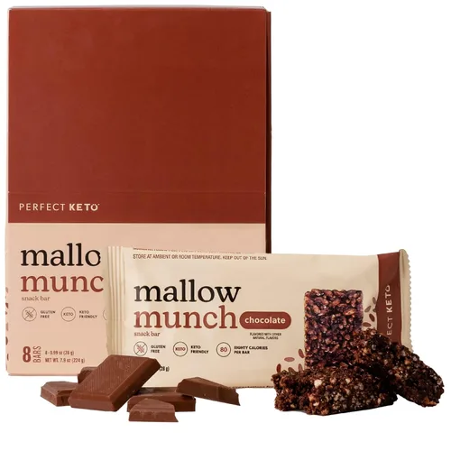 Vista 9 de Perfect Keto Munch de malva sin gluten, barras de cereales, barra de desayuno, sin arroz, bajo en azúcar, bajo en carbohidratos, crujiente