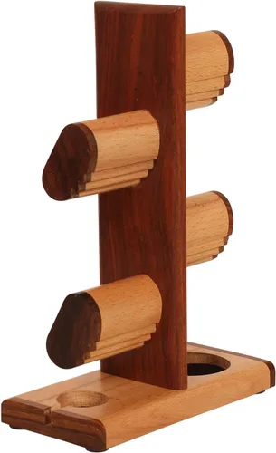 Vista 5 de ABHANDICRAFTS Soporte de reloj múltiple 5 en uno, estación de carga, torre de visualización de relojes, organizador de joyas para anillos, monedas