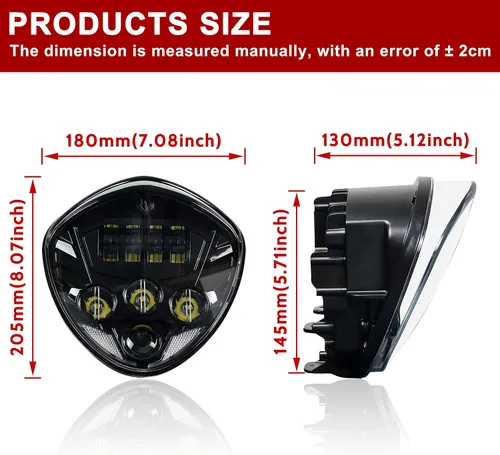 Vista 6 de Conjunto de faros LED para Victory 05-18, faros delanteros LED negros para motocicleta, lámpara para Polaris Victory Cross Roads Country Hammer