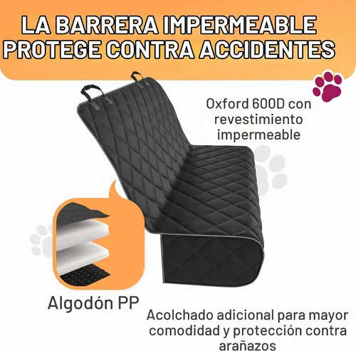Vista 2 de Active Pets Funda negra para asiento trasero de automóvil, duradera, impermeable y resistente a los arañazos, accesorio antideslizante para perros