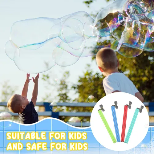 Vista 4 de Meooeck Varitas de burbujas gigantes para hacer burbujas al aire libre, juguetes de burbujas para adultos, niños y niñas, regalos de fiesta