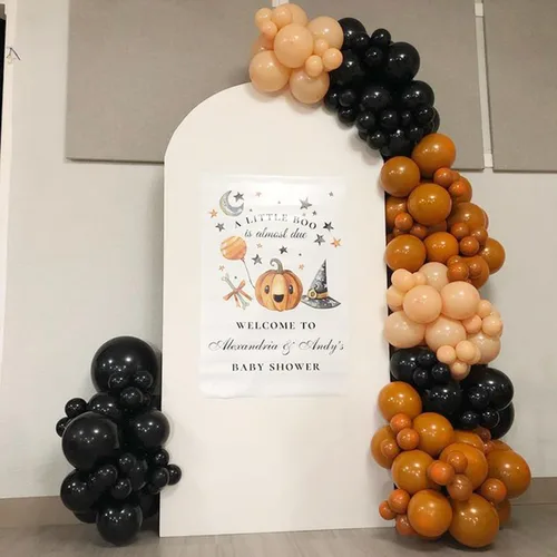 Vista 8 de Kit de arco de guirnalda de globos de color naranja quemado, globos de doble relleno naranja y negro para otoño, Acción de Gracias, otoño