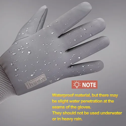 Vista 5 de ihuan Guantes de invierno para hombres y mujeres, guantes de clima frío para correr, ciclismo, guantes impermeables para la nieve, guantes cálidos