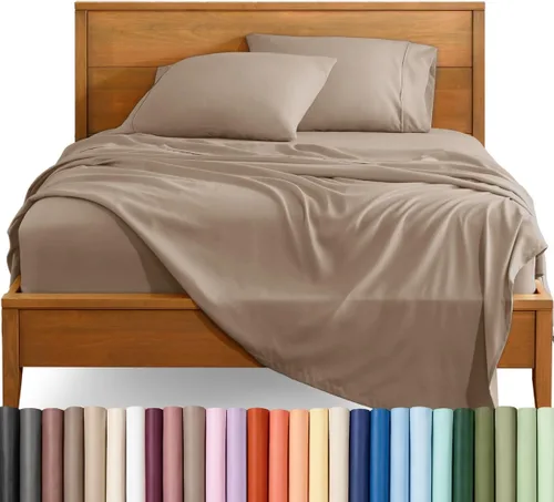 Vista 75 de Bare Home Juego de Sábanas Twin - Sábanas de Cama de Microfibra Ultra-Suave 1800 - Doble Cepillado - Bolsillos Profundos - Ajuste Fácil - Extra
